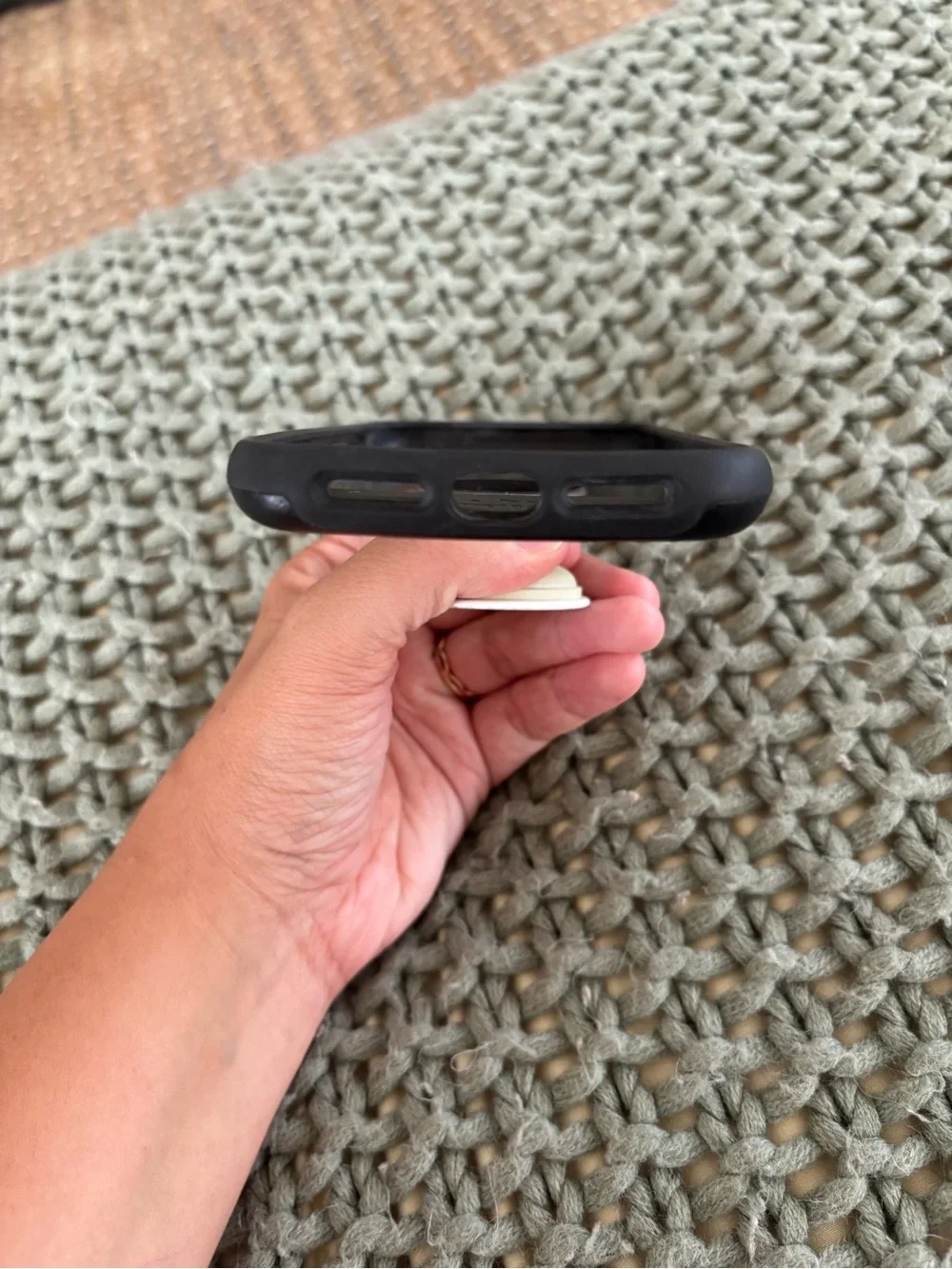 otterbox plastic & leather case for iPhone XR with popsocket